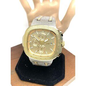 JBW Men's Watch J6380B Heist Diamond 0.20CTW Two Tone Steel Quartz 45mm